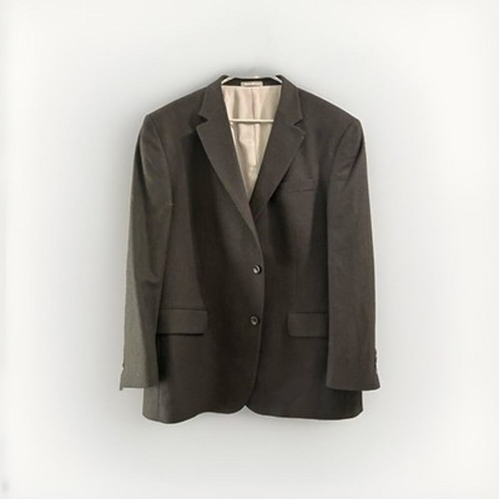 Oscar de la Renta Blazer Mens 48R Black Wool Cashmere Blend Sport Coat